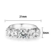 Load image into Gallery viewer, LO5S078- Sterling Silver Ring with CZ In Clear High Polished( NO Plating)