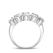 Load image into Gallery viewer, LO5S078- Sterling Silver Ring with CZ In Clear High Polished( NO Plating)