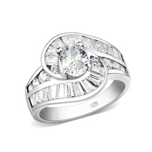 Load image into Gallery viewer, LO5S080- Sterling Silver Ring with CZ In Clear High Polished( No Plating)