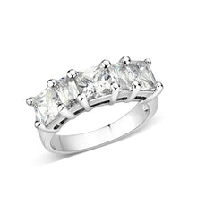 Load image into Gallery viewer, LO5S082- Sterling Silver Ring with CZ In Clear High Polished( NO Plating)