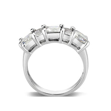 Load image into Gallery viewer, LO5S082- Sterling Silver Ring with CZ In Clear High Polished( NO Plating)