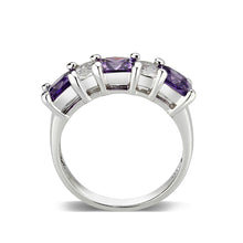 Load image into Gallery viewer, LO5S083- Sterling Silver Ring with CZ In Amethyst High Polished( NO Plating)