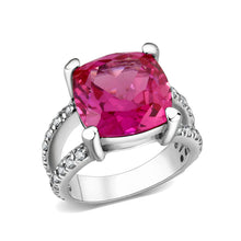 Load image into Gallery viewer, LO5S084- Sterling Silver Ring with CZ In Ruby High Polished( NO Plating)