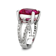 Load image into Gallery viewer, LO5S084- Sterling Silver Ring with CZ In Ruby High Polished( NO Plating)