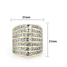 Load image into Gallery viewer, LO5W094- Gold Plated Brass Ring with CZ In Clear