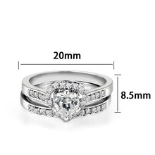 Load image into Gallery viewer, LO5W095- Rhodium  Plated Brass Ring with CZ In Clear