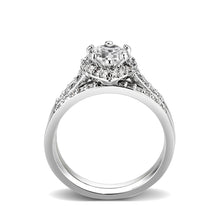 Load image into Gallery viewer, LO5W095- Rhodium  Plated Brass Ring with CZ In Clear