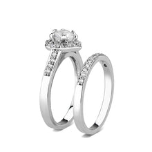 Load image into Gallery viewer, LO5W095- Rhodium  Plated Brass Ring with CZ In Clear