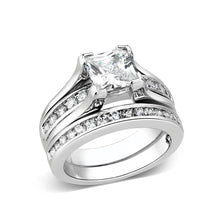 Load image into Gallery viewer, LO5W096- Rhodium Plated Brass Ring with CZ In Clear