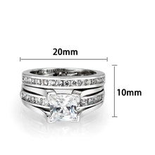 Load image into Gallery viewer, LO5W096- Rhodium Plated Brass Ring with CZ In Clear