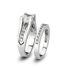 Load image into Gallery viewer, LO5W096- Rhodium Plated Brass Ring with CZ In Clear