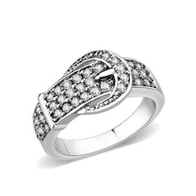 Load image into Gallery viewer, LO5W097-Rhodium Plated Brass Ring with CZ In Clear