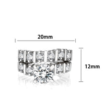 Load image into Gallery viewer, LO5W098- Rhodium Plated Brass Ring with CZ In Clear