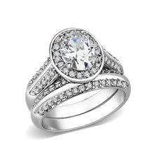 Load image into Gallery viewer, LO5W099- Rhodium Plated Brass Ring with CZ In Clear
