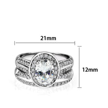 Load image into Gallery viewer, LO5W099- Rhodium Plated Brass Ring with CZ In Clear