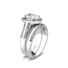 Load image into Gallery viewer, LO5W099- Rhodium Plated Brass Ring with CZ In Clear