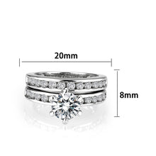 Load image into Gallery viewer, LO5W100- Rhodium Plated Brass Ring with CZ In Clear