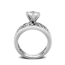 Load image into Gallery viewer, LO5W100- Rhodium Plated Brass Ring with CZ In Clear