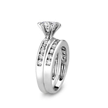 Load image into Gallery viewer, LO5W100- Rhodium Plated Brass Ring with CZ In Clear