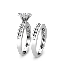 Load image into Gallery viewer, LO5W100- Rhodium Plated Brass Ring with CZ In Clear