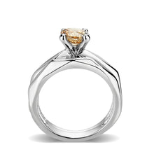 Load image into Gallery viewer, LO5W102- Rhodium Brass Ring with CZ In Champagne Color