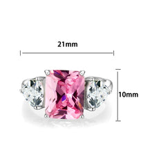Load image into Gallery viewer, LO5S073-  Sterling Silver Ring with CZ In Pink High Polished ( No Plated)