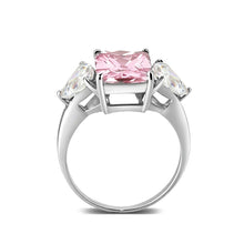Load image into Gallery viewer, LO5S073-  Sterling Silver Ring with CZ In Pink High Polished ( No Plated)