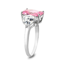 Load image into Gallery viewer, LO5S073-  Sterling Silver Ring with CZ In Pink High Polished ( No Plated)