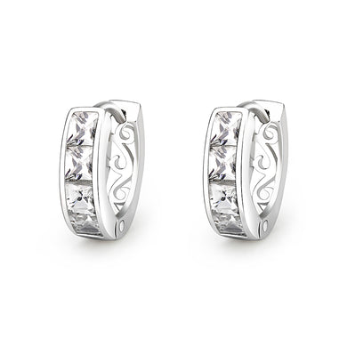 LO5S107 - Sterling Silver Earrings with AAA Grade CZ  in Clear