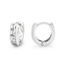 Load image into Gallery viewer, LO5S107 - Sterling Silver Earrings with AAA Grade CZ  in Clear