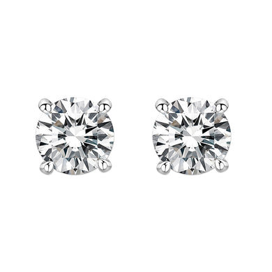 LO5W108 - Rhodium Brass Earrings with AAA Grade CZ  in Clear