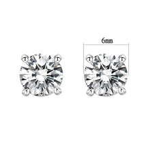 Load image into Gallery viewer, LO5W108 - Rhodium Brass Earrings with AAA Grade CZ  in Clear