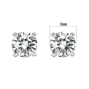 LO5W108 - Rhodium Brass Earrings with AAA Grade CZ  in Clear