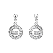 Load image into Gallery viewer, LO5W109 - Rhodium Brass Earrings with AAA Grade CZ  in Clear