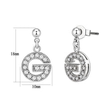 Load image into Gallery viewer, LO5W109 - Rhodium Brass Earrings with AAA Grade CZ  in Clear
