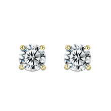 Load image into Gallery viewer, LO5W110 - Rhodium Brass Earrings with AAA Grade CZ  in Clear