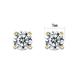 LO5W110 - Rhodium Brass Earrings with AAA Grade CZ  in Clear