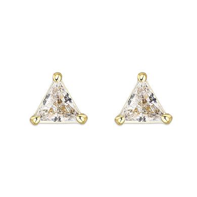 LO5W111 - Gold Plated Brass Earrings with AAA Grade CZ  in Clear