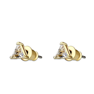 LO5W111 - Gold Plated Brass Earrings with AAA Grade CZ  in Clear