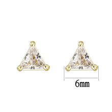 Load image into Gallery viewer, LO5W111 - Gold Plated Brass Earrings with AAA Grade CZ  in Clear