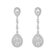 Load image into Gallery viewer, LO5W120 - Brass  Earrings with AAA Grade CZ  in Clear
