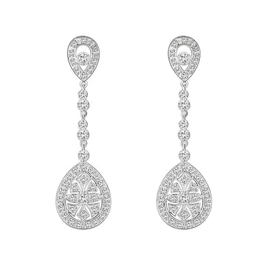 LO5W120 - Brass  Earrings with AAA Grade CZ  in Clear