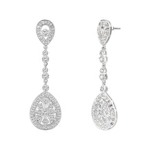 Load image into Gallery viewer, LO5W120 - Brass  Earrings with AAA Grade CZ  in Clear