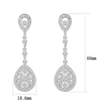 Load image into Gallery viewer, LO5W120 - Brass  Earrings with AAA Grade CZ  in Clear
