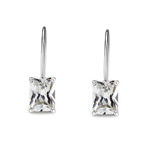 Load image into Gallery viewer, LO5S123 - Sterling Silver  Earrings With  CZ Clear In High Polished( No Plated)