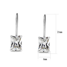 Load image into Gallery viewer, LO5S123 - Sterling Silver  Earrings With  CZ Clear In High Polished( No Plated)