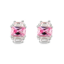 Load image into Gallery viewer, LO5S124 - Sterling Silver  Earrings With  CZ Pink In High Polished( No Plated)