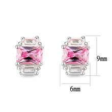 Load image into Gallery viewer, LO5S124 - Sterling Silver  Earrings With  CZ Pink In High Polished( No Plated)