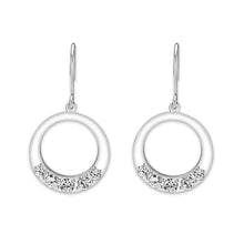 Load image into Gallery viewer, LO5S126 - Sterling Silver  Earrings With  CZ Clear In High Polished( No Plated)