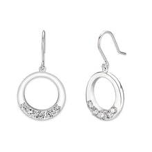 Load image into Gallery viewer, LO5S126 - Sterling Silver  Earrings With  CZ Clear In High Polished( No Plated)